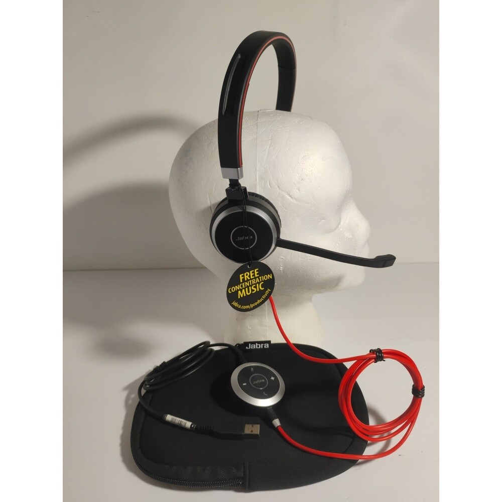 Jabra Evolve 80 MS HSC019 Stereo Headphones ENC010 New With Black Jabra Case